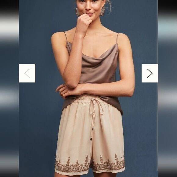 Anthropologie Maeve Beaded Shorts Womens Small Chiffon Festival Boho Hippie - Picture 1 of 10